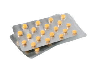 medicines in a blister tray - a type of blister packaging