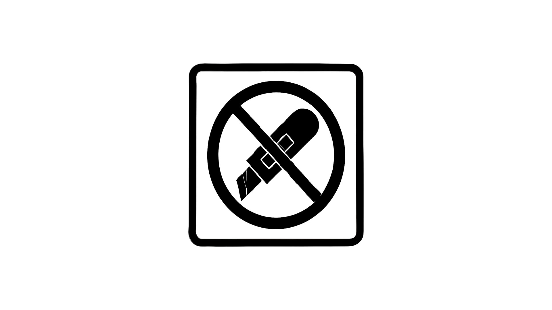 Do not open with knife symbol